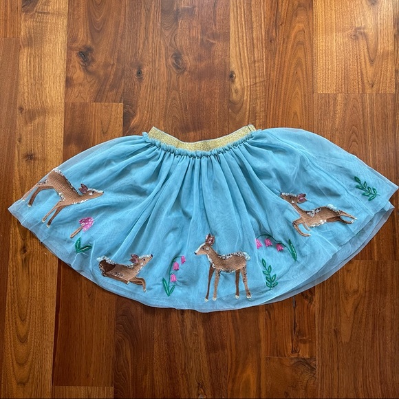 Mini Boden Blue Deer Frost Tulle Sequin Skirt Size 9-10 Y - Picture 2 of 6